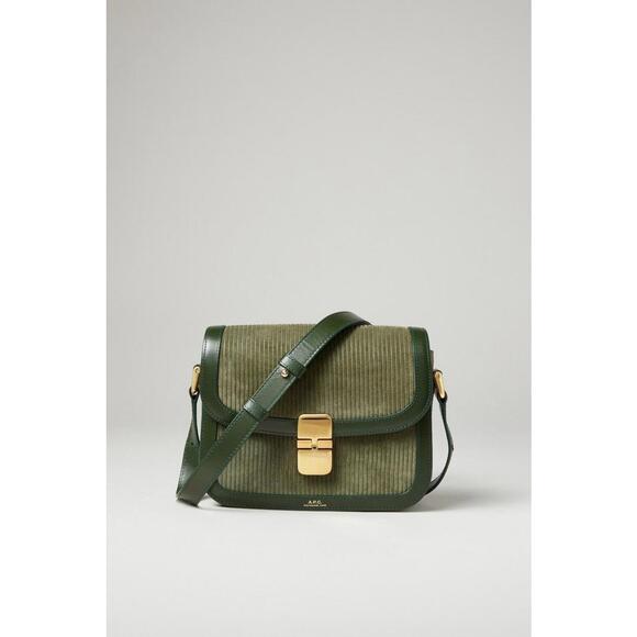 A.P.C. Corduroy Grace Bag – As Is (Tarnished Lock & Fabric Wear)